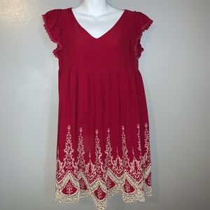 Altard State Red Babydoll Top w/ Lace